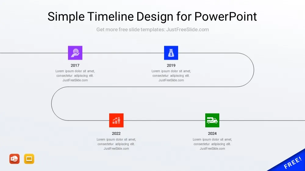 Curved timeline template for powerpoint