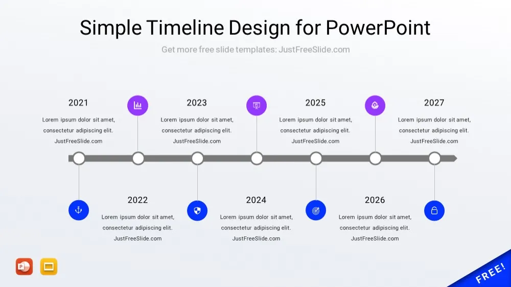 Liner timeline template for ppt
