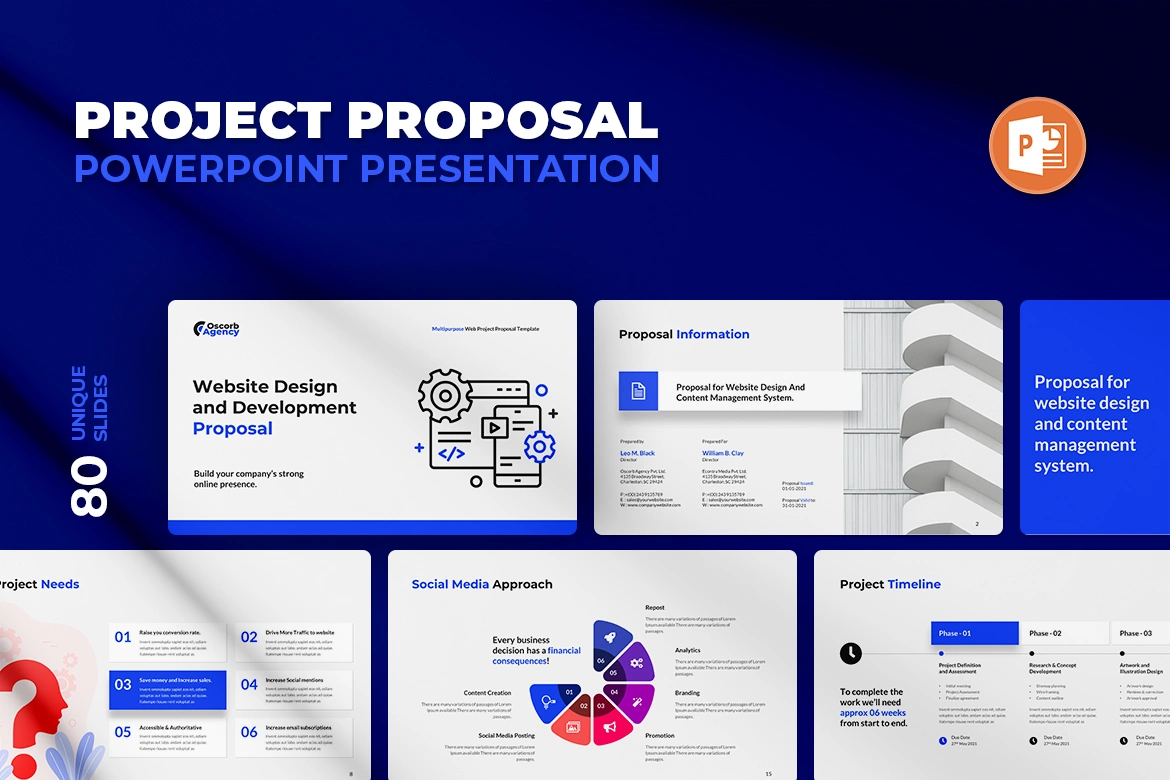 A Preview of the Project Proposal Powerpoint Presentation Template