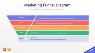 Free Marketing Funnel Diagram for PowerPoint, Awareness interest consideration intent purchase model