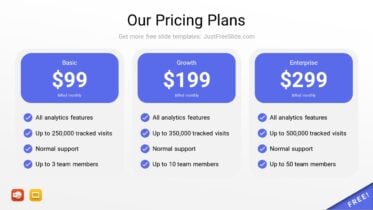 Our Pricing Plans PPT Template Free Download