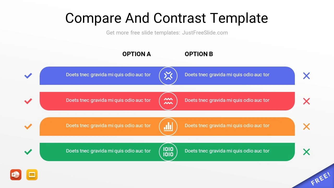 Two option compare ppt template
