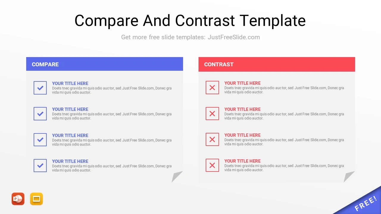 2 Compare And Contrast PowerPoint Template