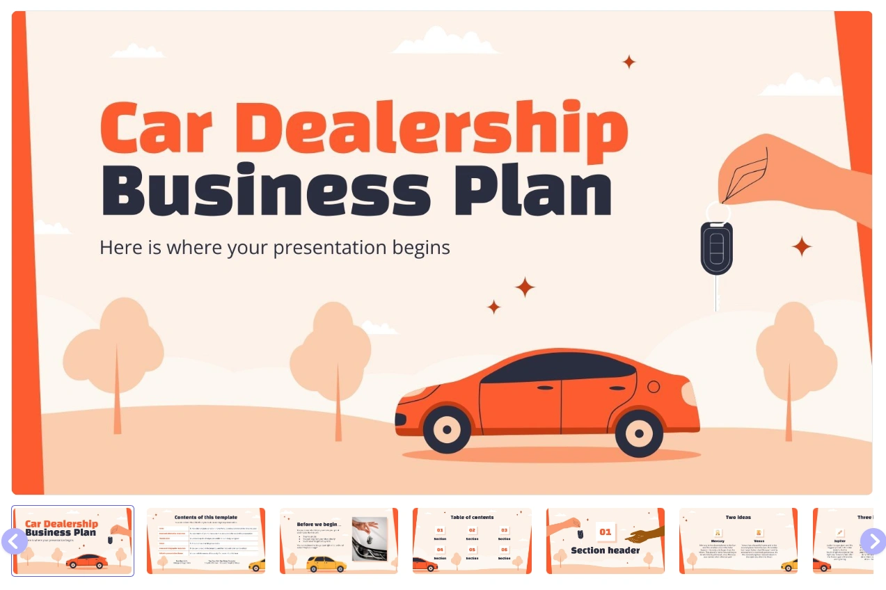 Car Dealership Business Plan PPT template