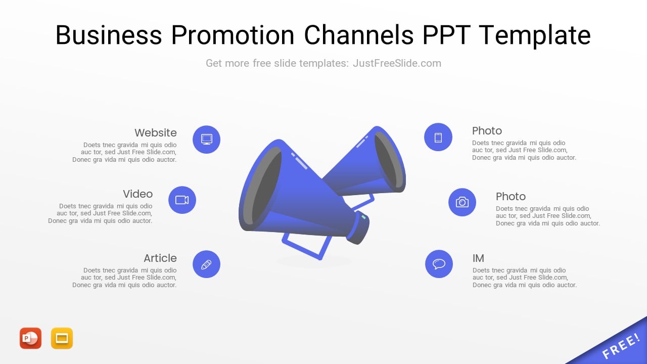 Free Business Promotion Channels PPT Template