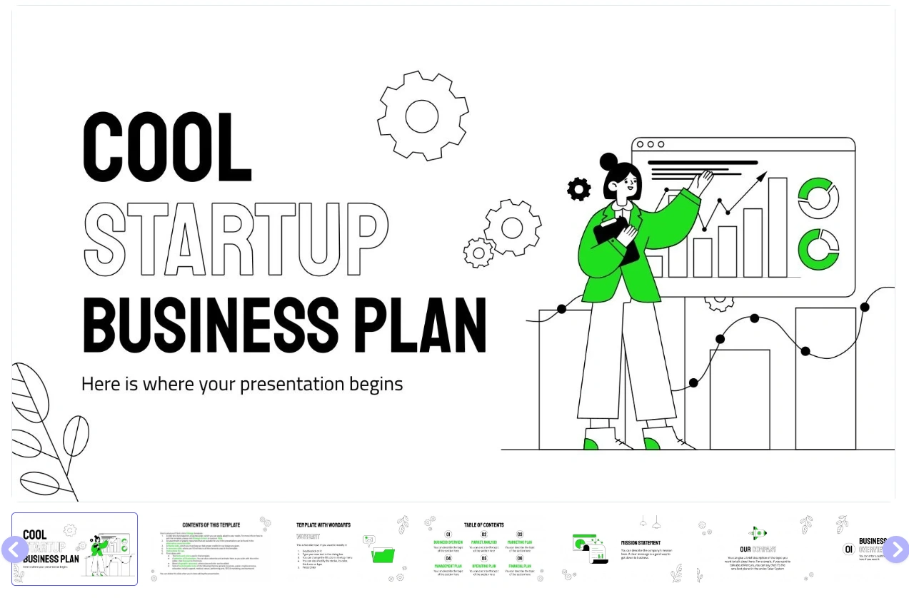 Free Cool Startup Business Plan Google Slides Template