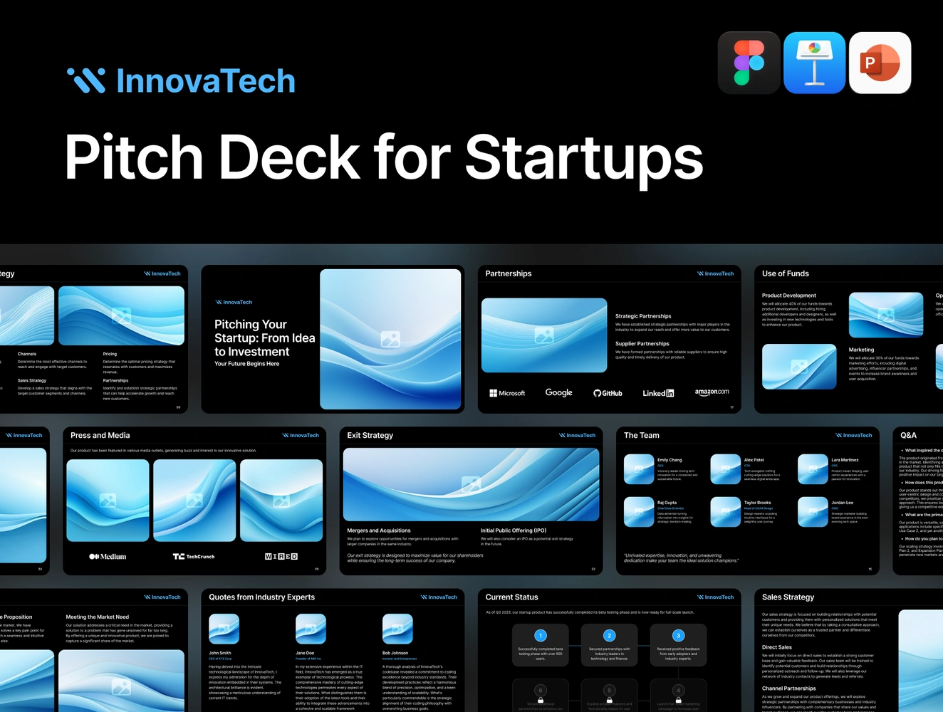 A preview image of the InnovaTech presentation template