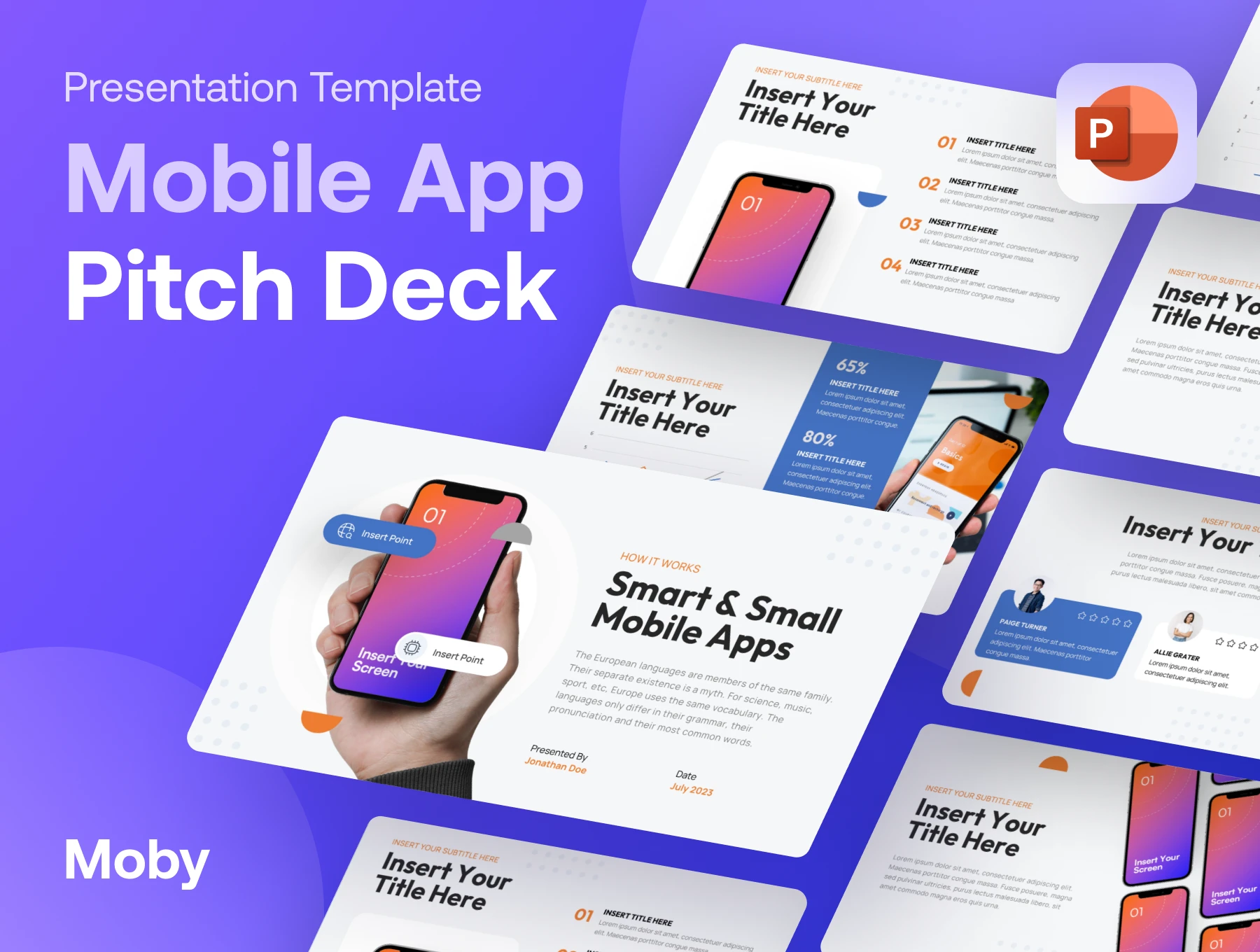 Moby - Mobile App PowerPoint Presentation Template
