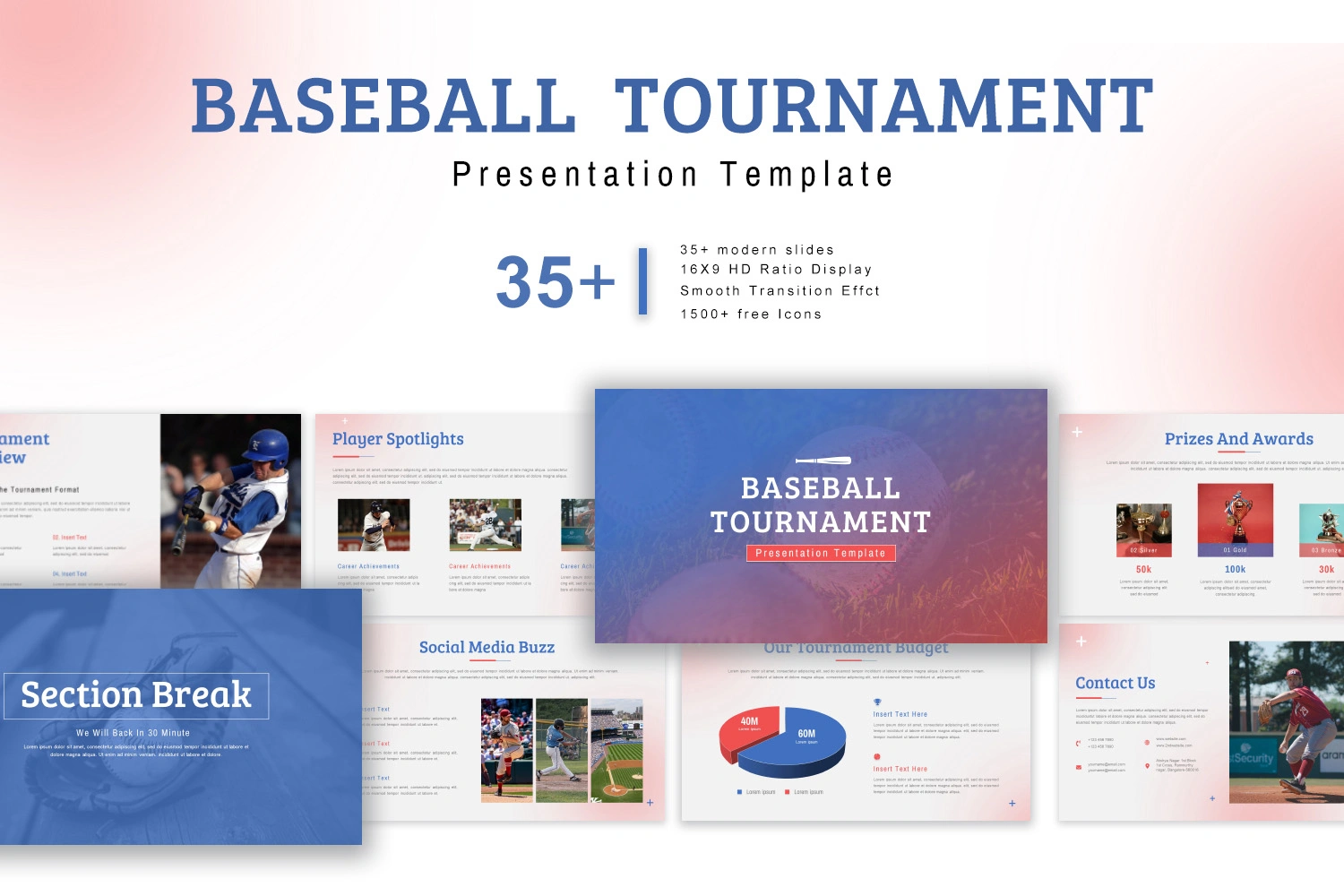 Free Baseball Tournament Presentation Template