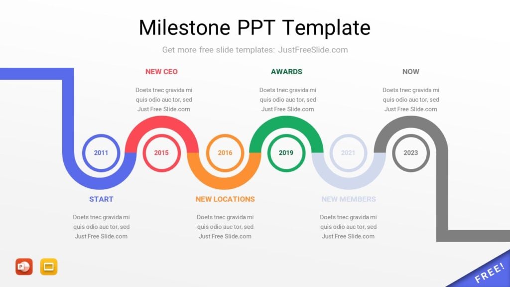 Free Timeline infographic template for PowerPoint - Just Free Slide