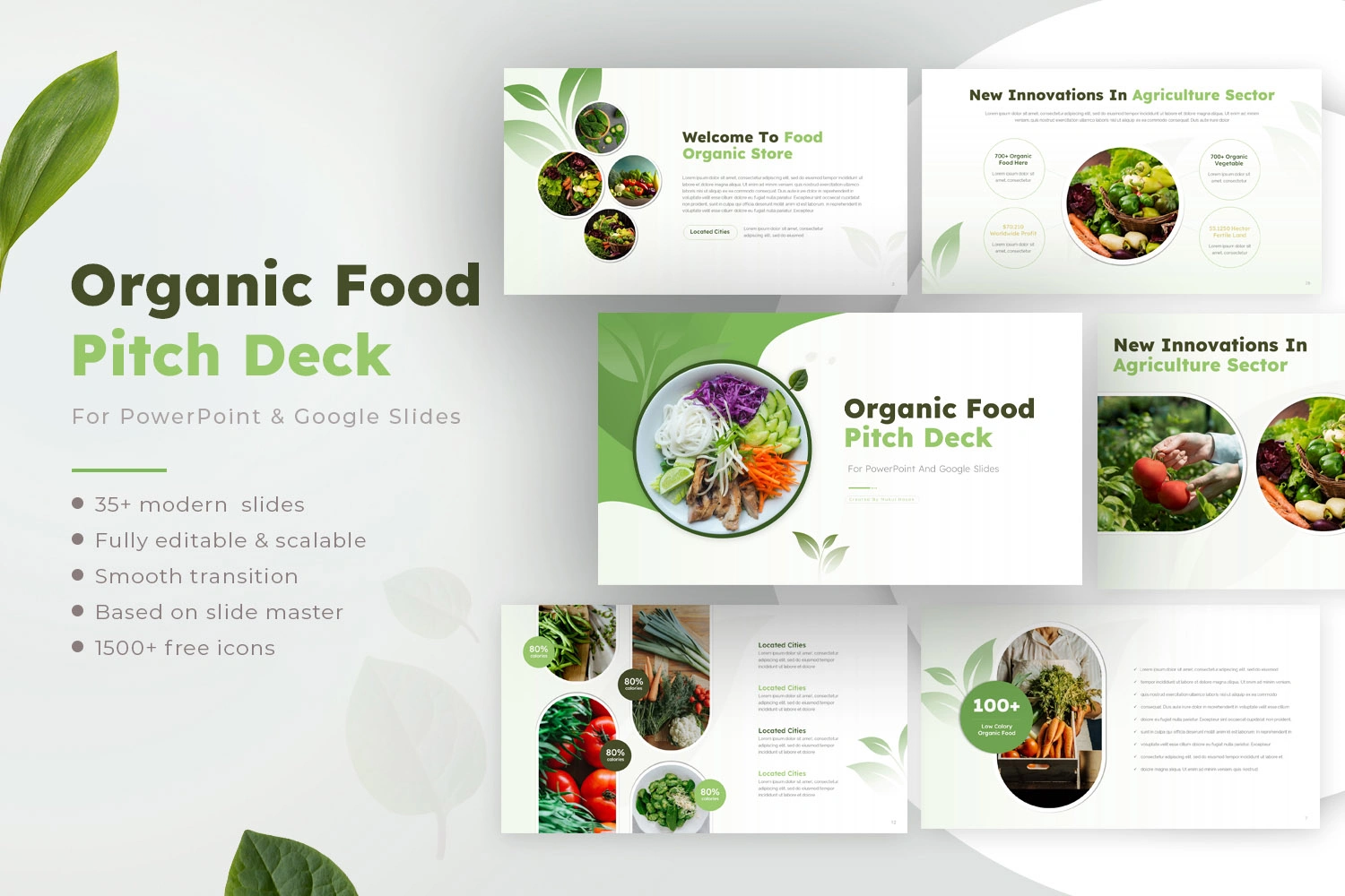 Organic food pitch deck for PowerPoint & Google Slides