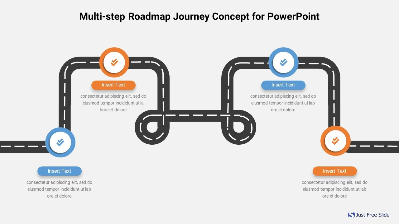 Multi step Roadmap Journey Concept for PowerPoint