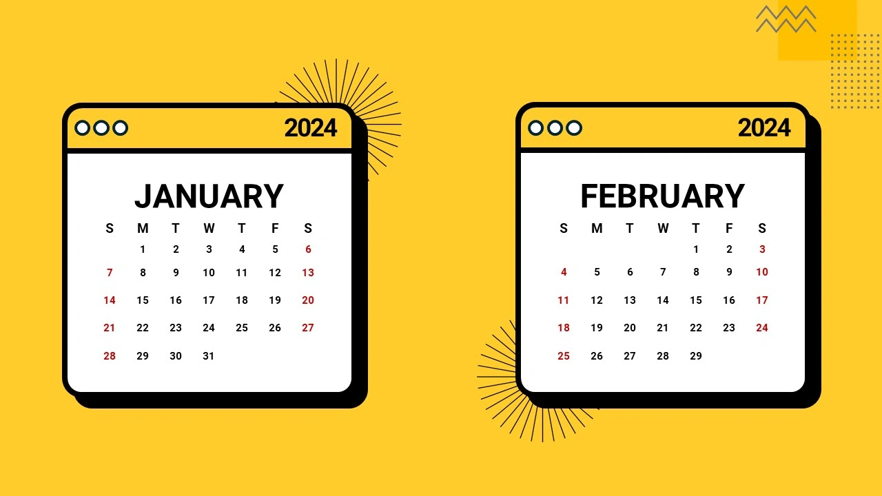 2024 Calendar PPT Template, 2024 calendar