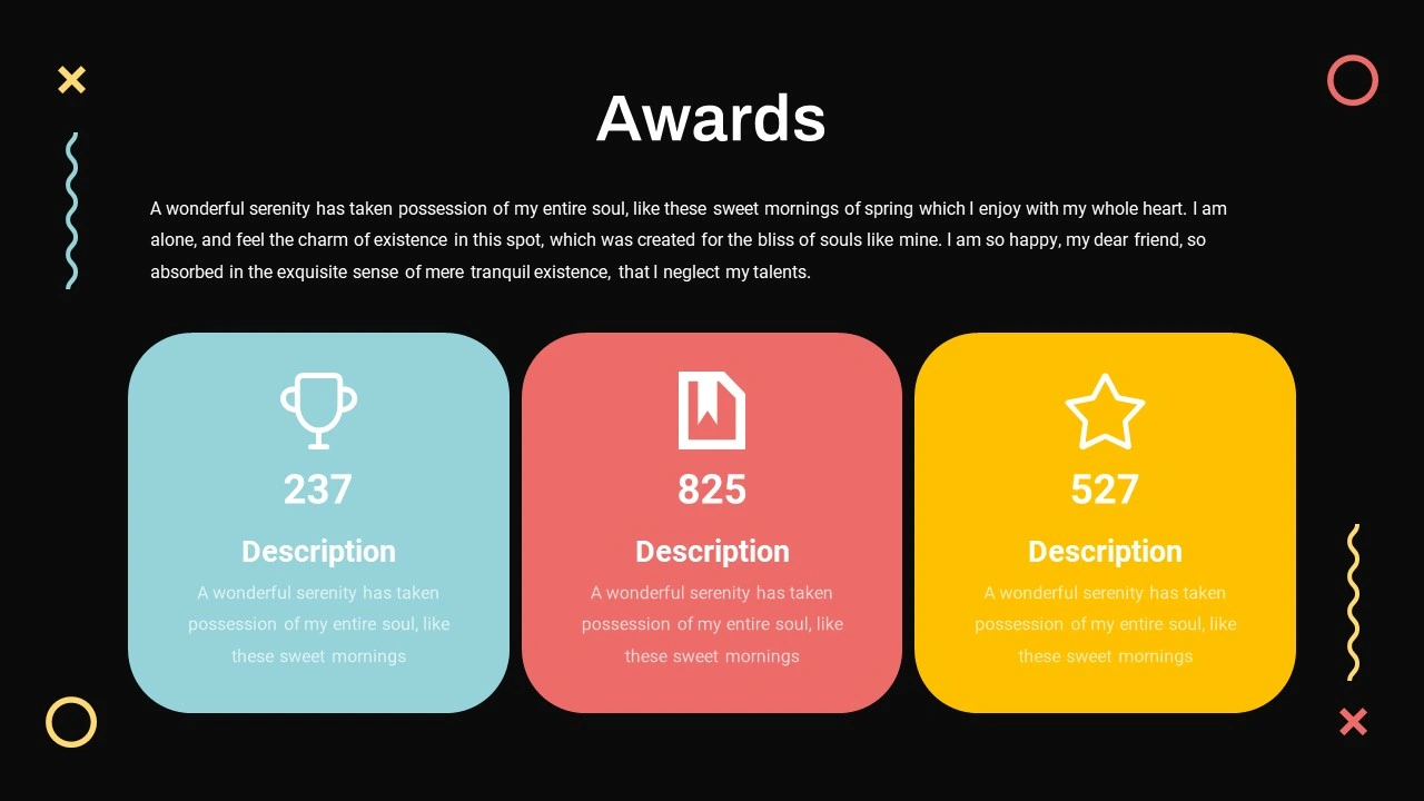 Awards slide design