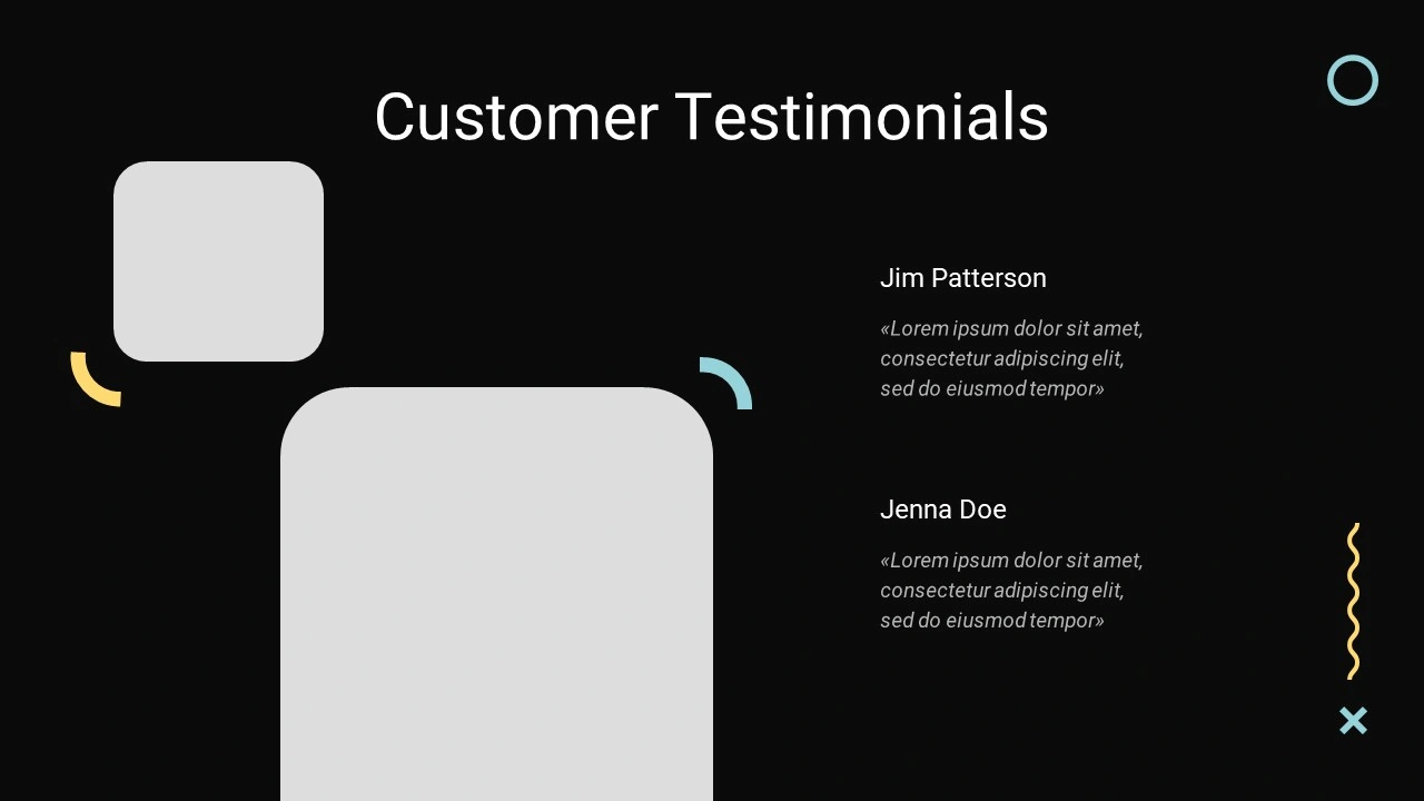 Customer testimonials slide design