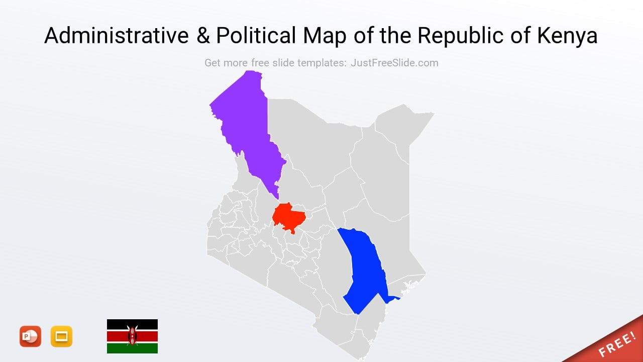 Free Kenya Vector Map for PowerPoint