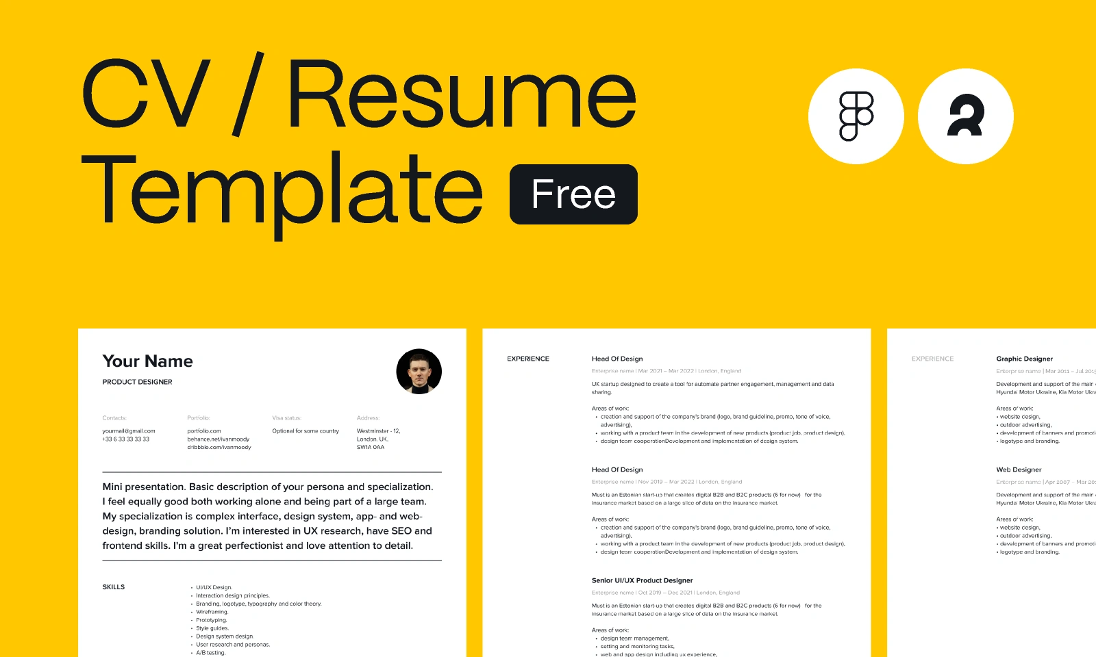 CV / Resume Template Free