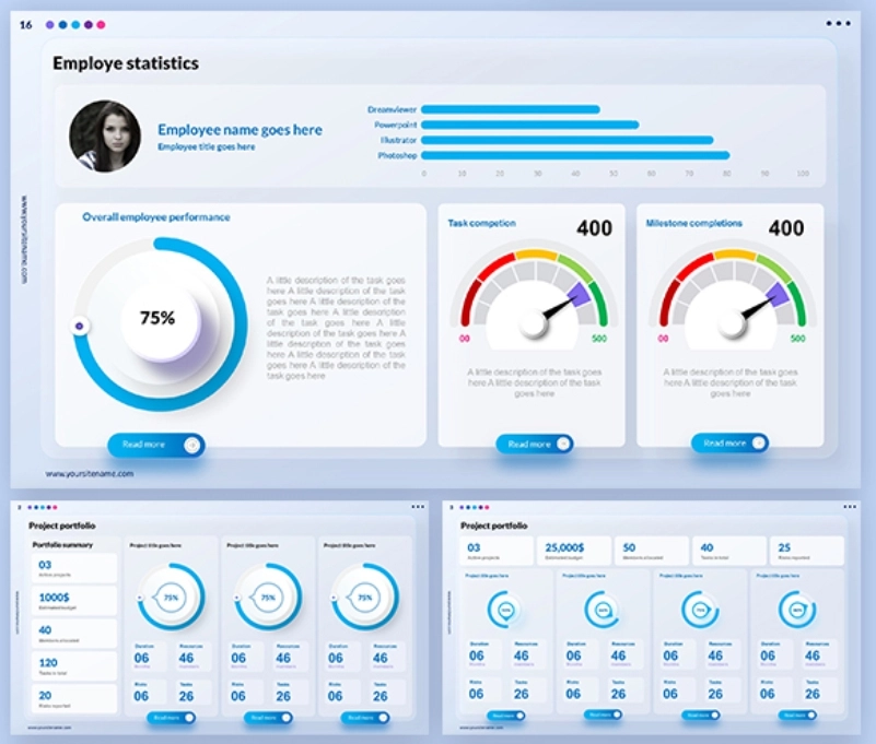 Glassmorphic Project Management Dashboard Template Preview