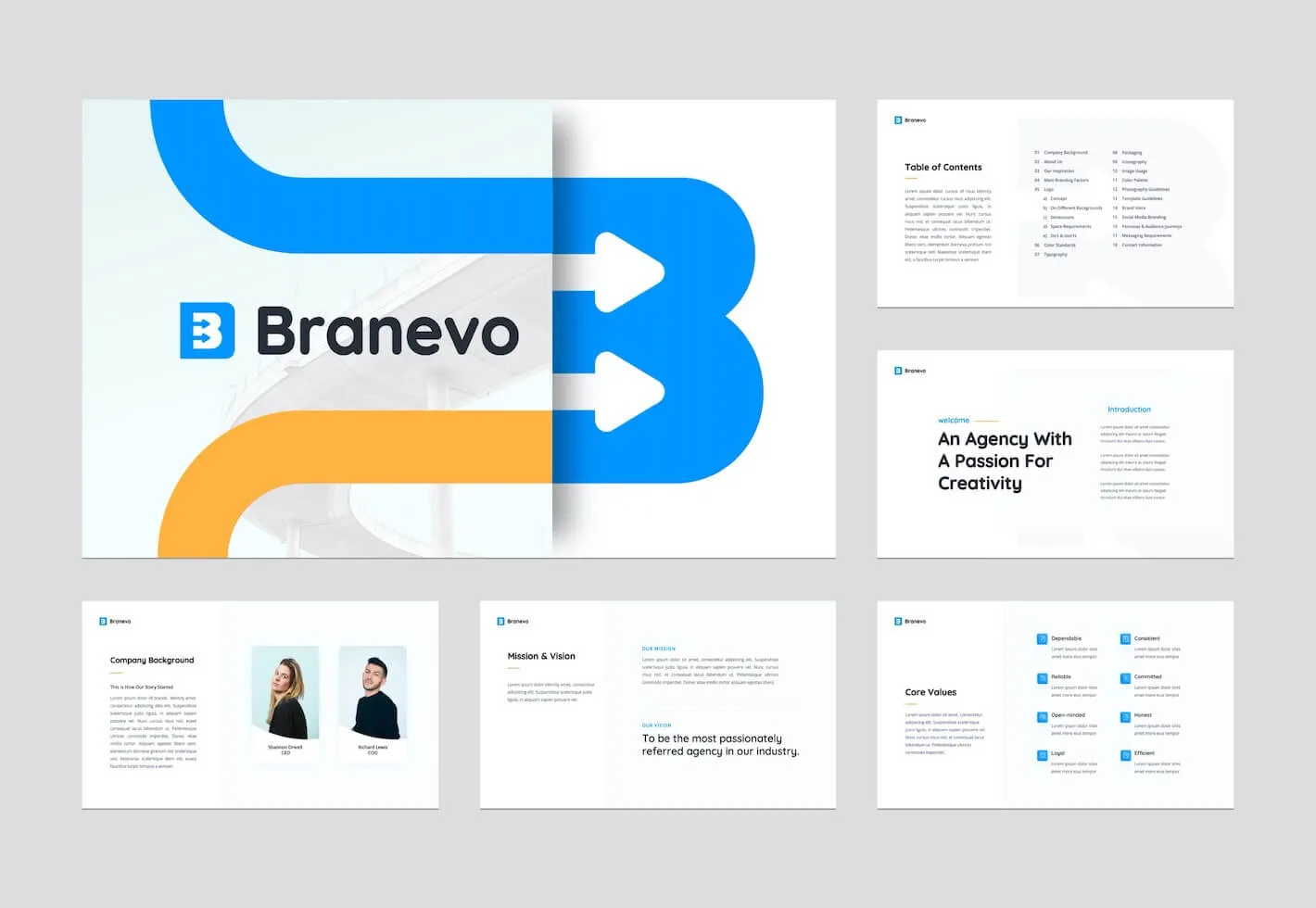 Branevo - Free Brand Identity Guidelines PowerPoint Presentation Template