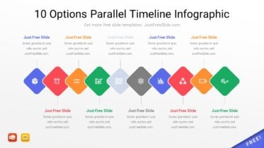 10 Options Parallel Timeline Infographic