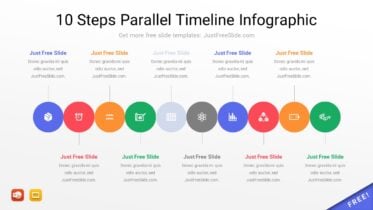 10 Steps Parallel Timeline Infographic