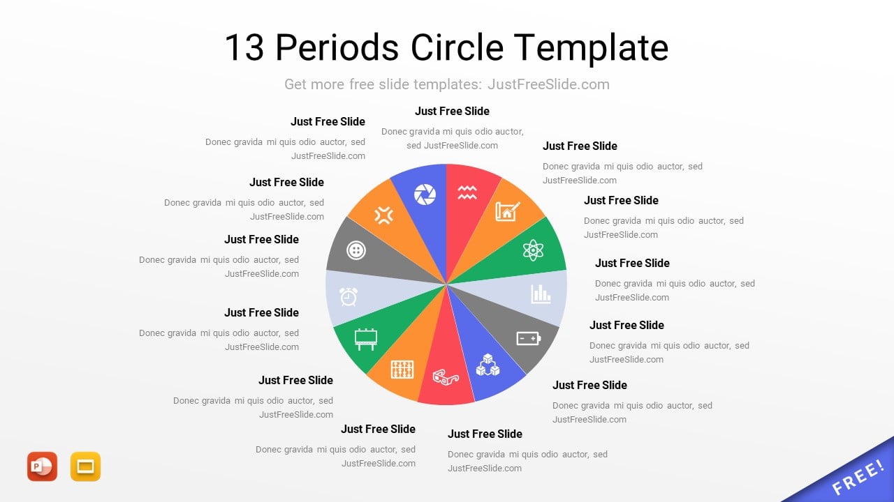 13 Periods Circle Infographic Template