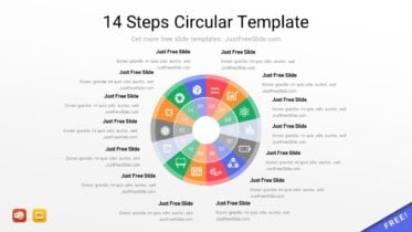 14 Steps Circular PPT Template