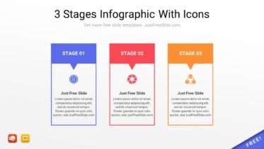 3 Stages Infographic With Icons