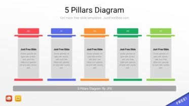Multicolor 5 Pillars Diagram for PowerPoint