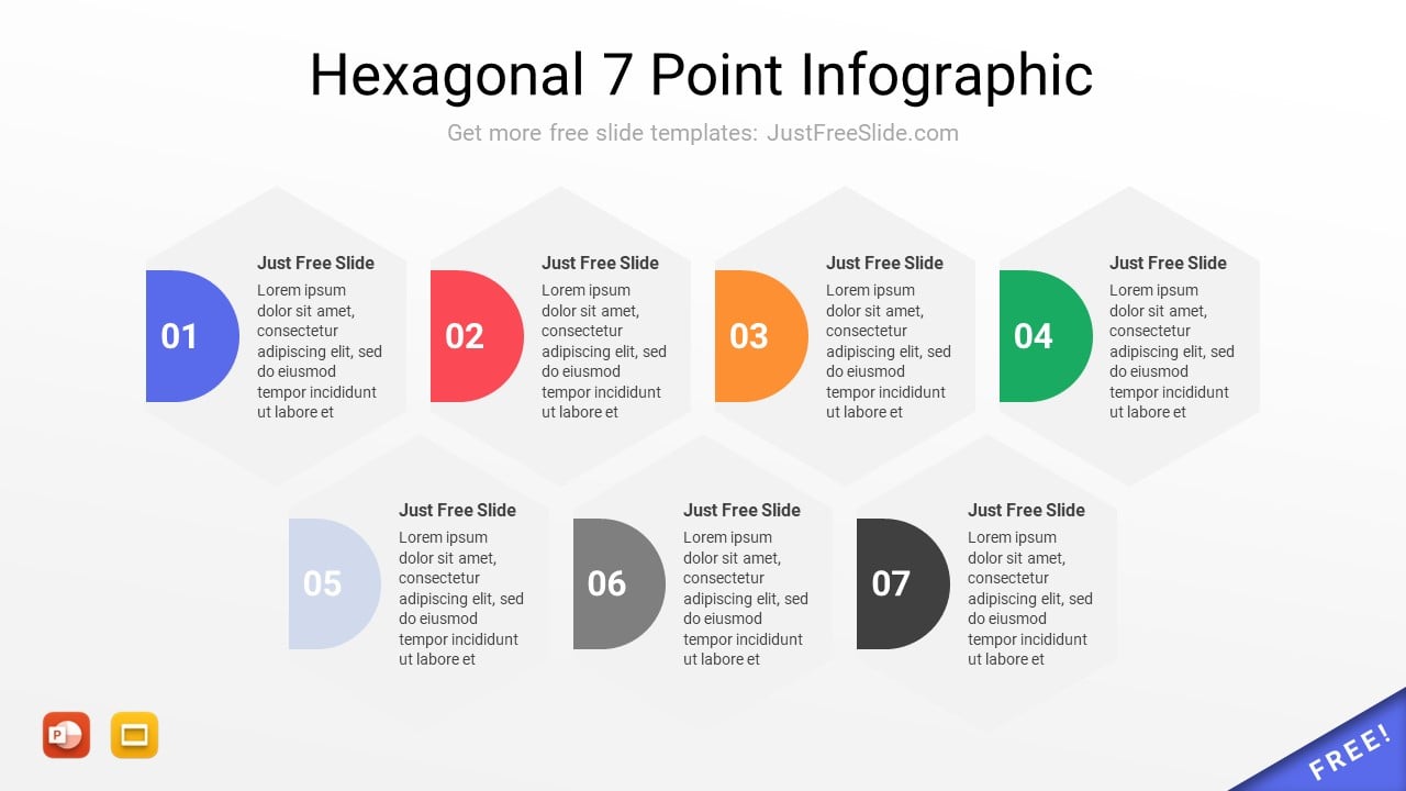 Hexagonal 7 Point Infographic for PowerPoint
