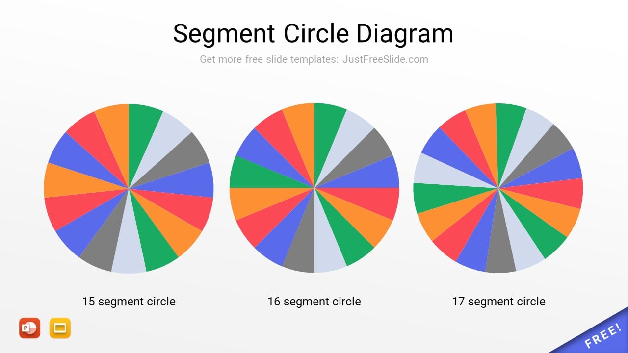 Segment Circle Diagram for PowerPoint - 15,16,17,18,19,20 Options