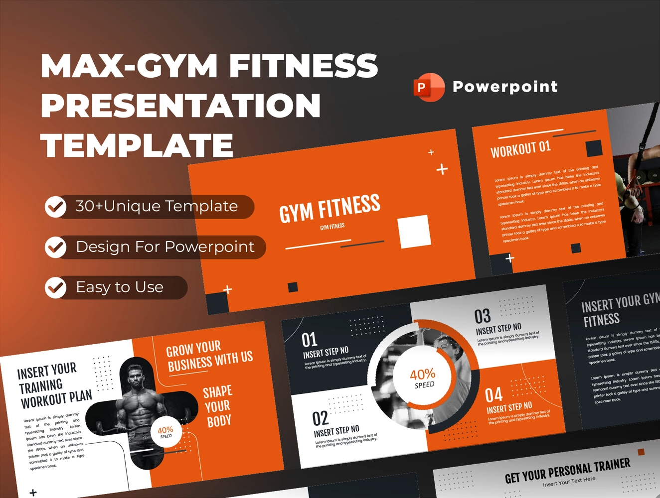 GYM Presentation PowerPoint Template Preview