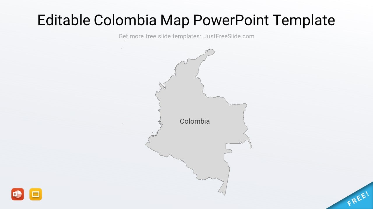 Editable Colombia Map PowerPoint Template