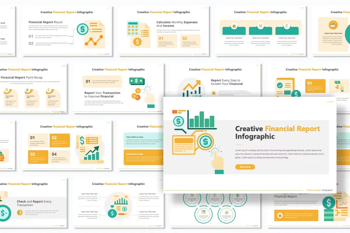 Financial Report Infographic PowerPoint Template