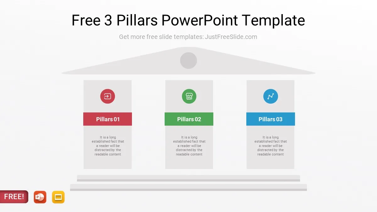 Free 3 Pillars PowerPoint Template (9 Layouts) | Just Free Slide