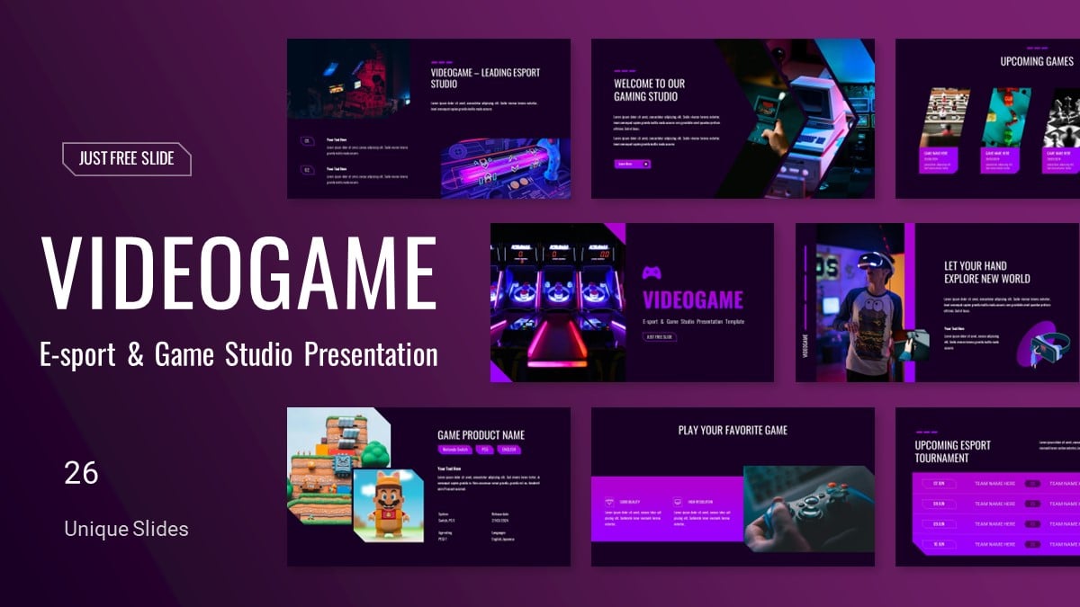 VIDEOGAME E-sport & Game Studio Presentation Template
