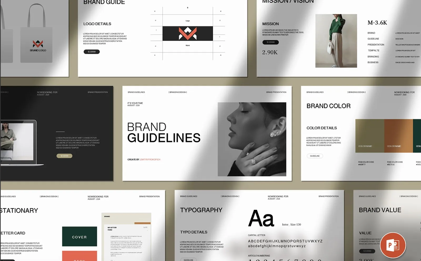 brand guideline minimal powerpoint template