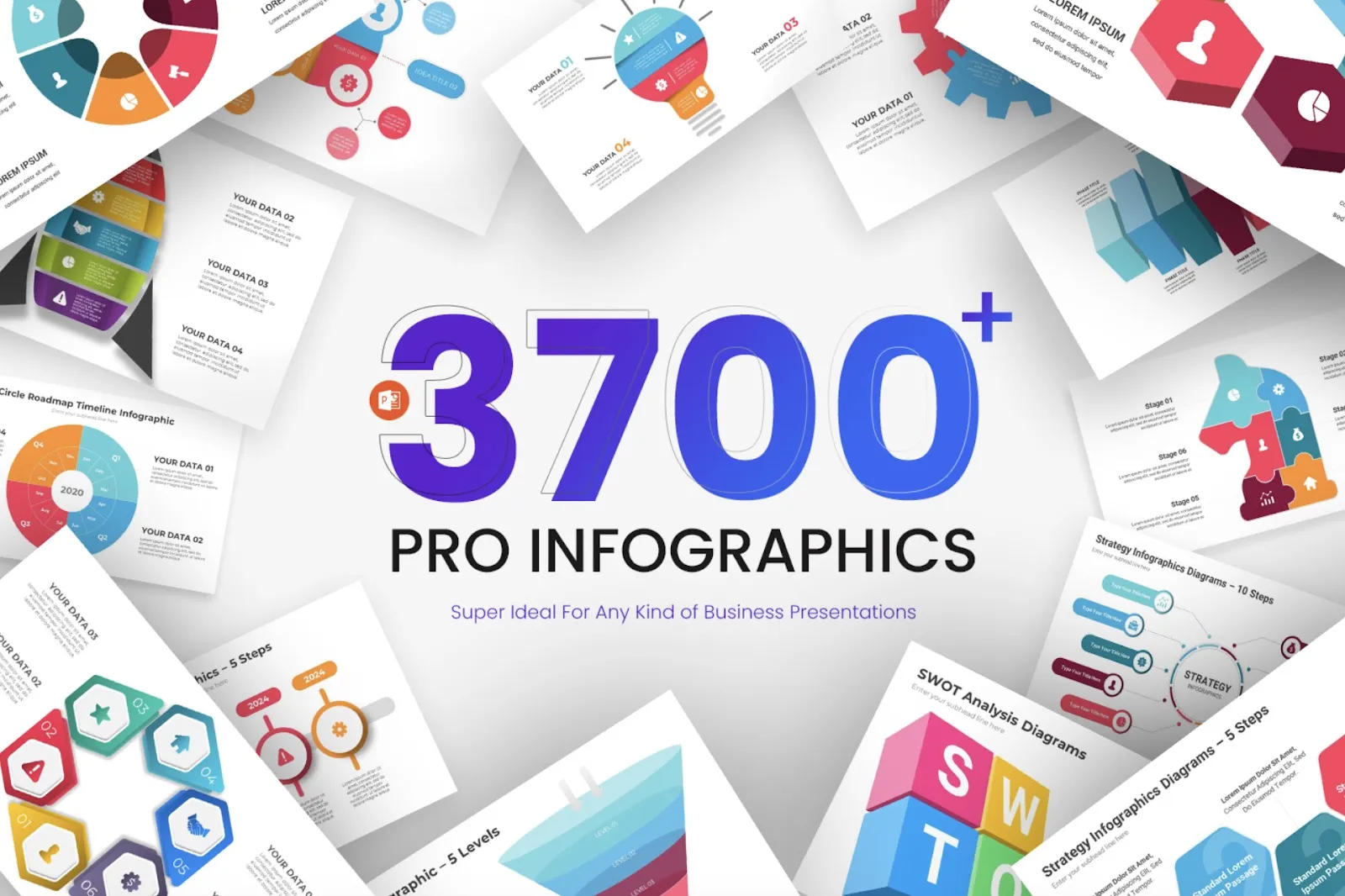 complete infographics powerpoint templates bundle