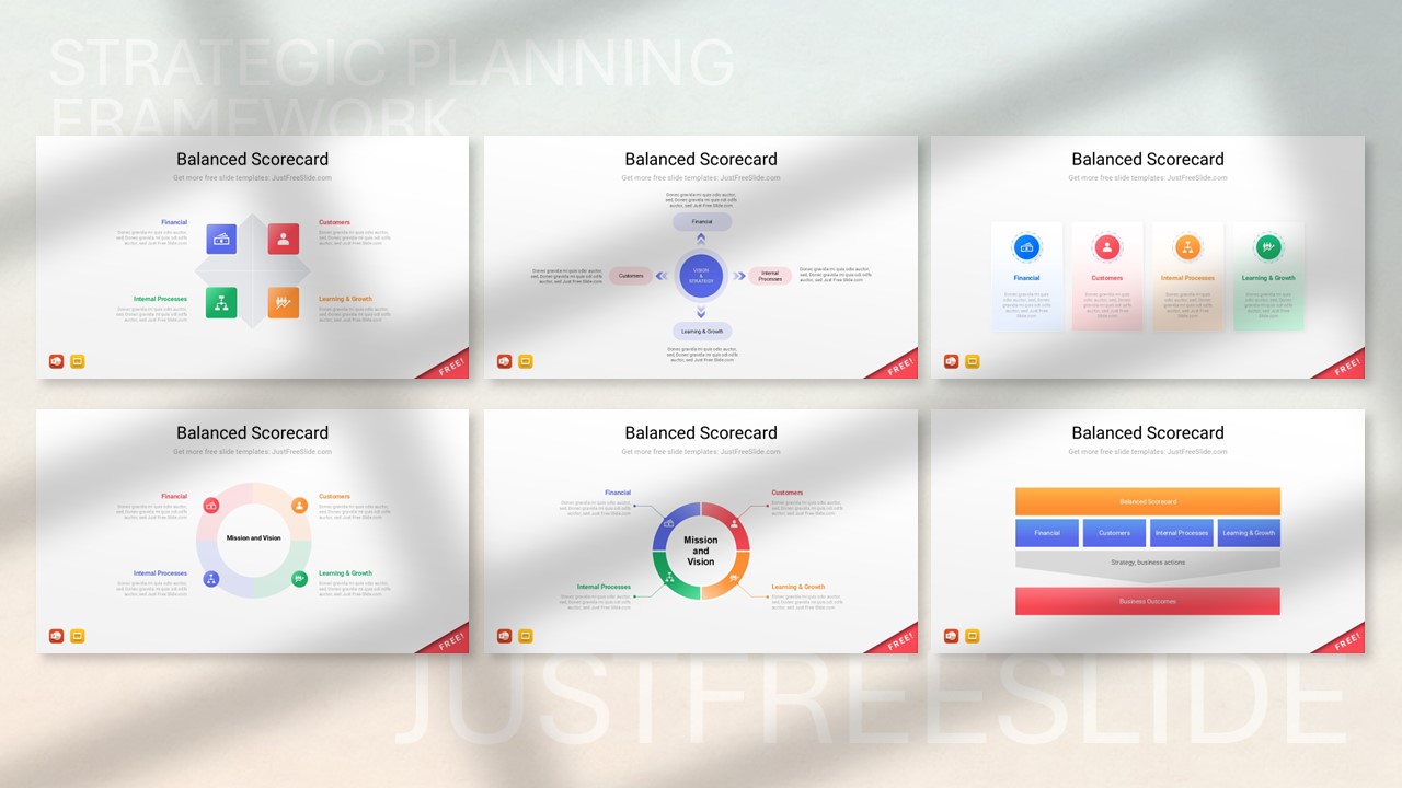 6 Slides Balanced Scorecard Infographic Free Download | Just Free Slide